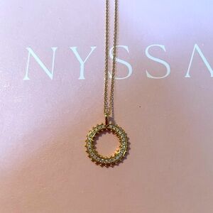 Nyssa (now branded Nyrelle) 18k gold waterlily diamond circle necklace